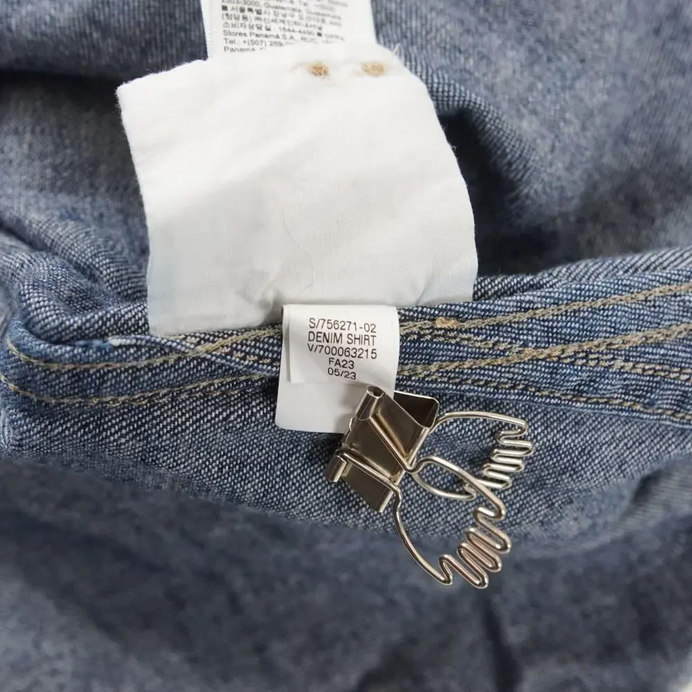 Banana Republic Keegan Cotton Hemp Blue Denim Button Down Standard Fit Shirt M